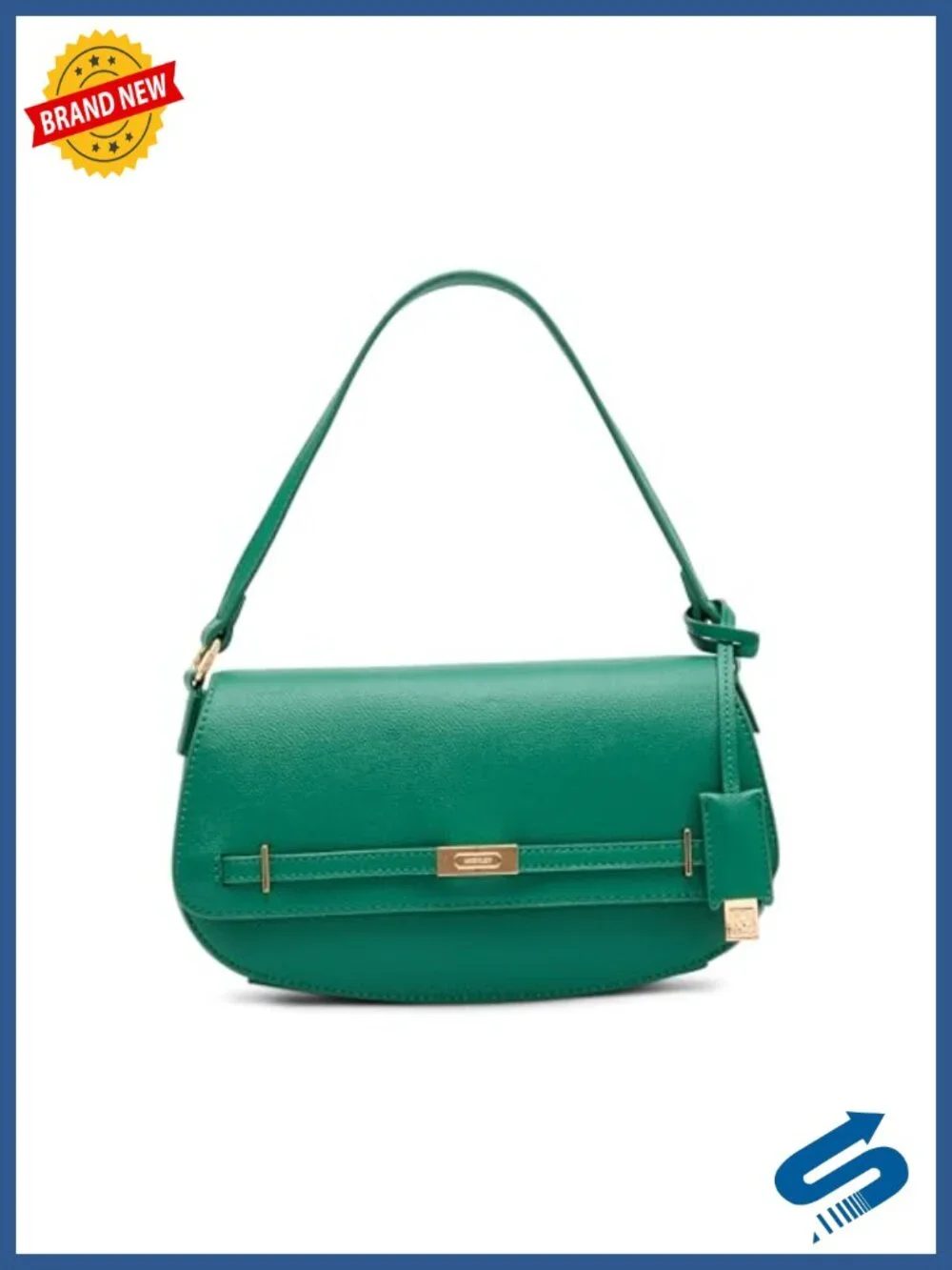 Women's Belted Flap Crossbody Bag with Convertible Strap